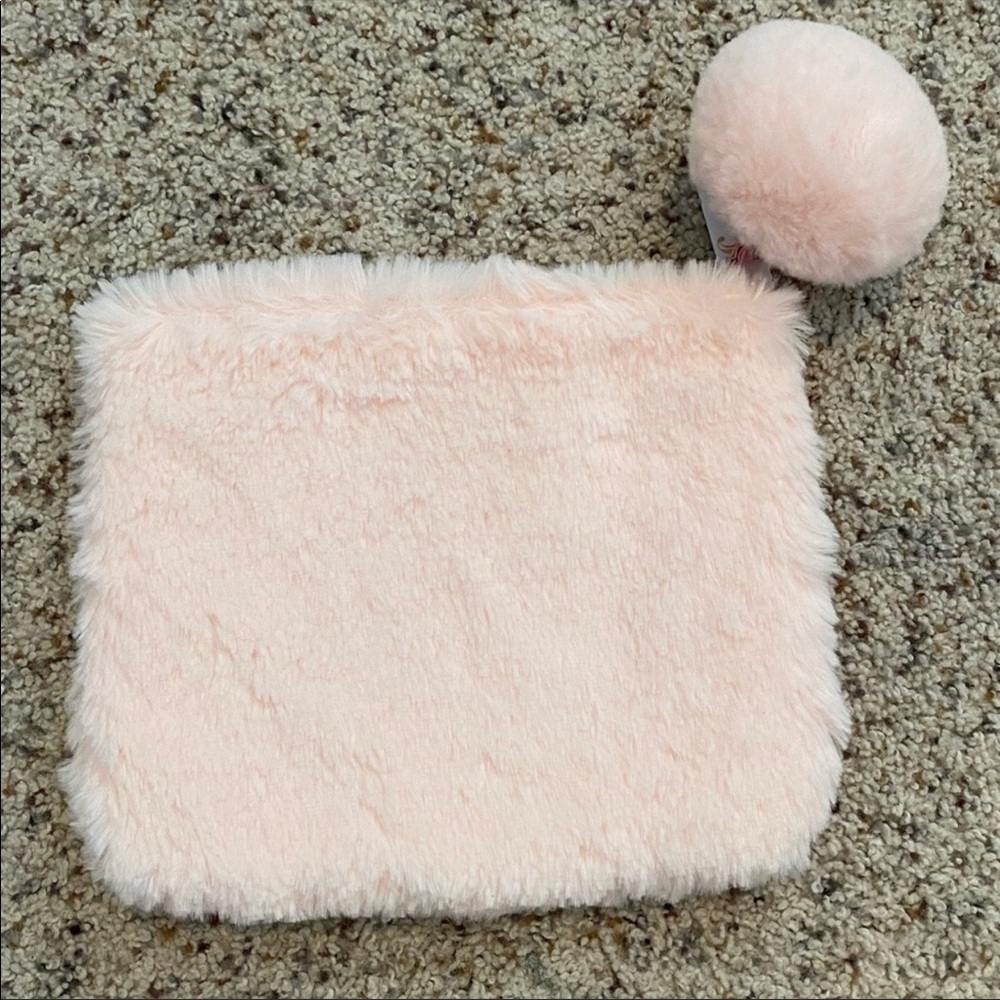 Fuzzy Pink Makeup Bag